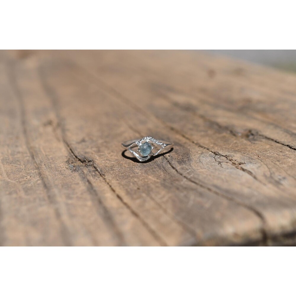 Blue Montana Sapphire Ring: Handmade Sterling Silver Solitaire